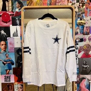 White Long Sleeve Shirt with Star Logo